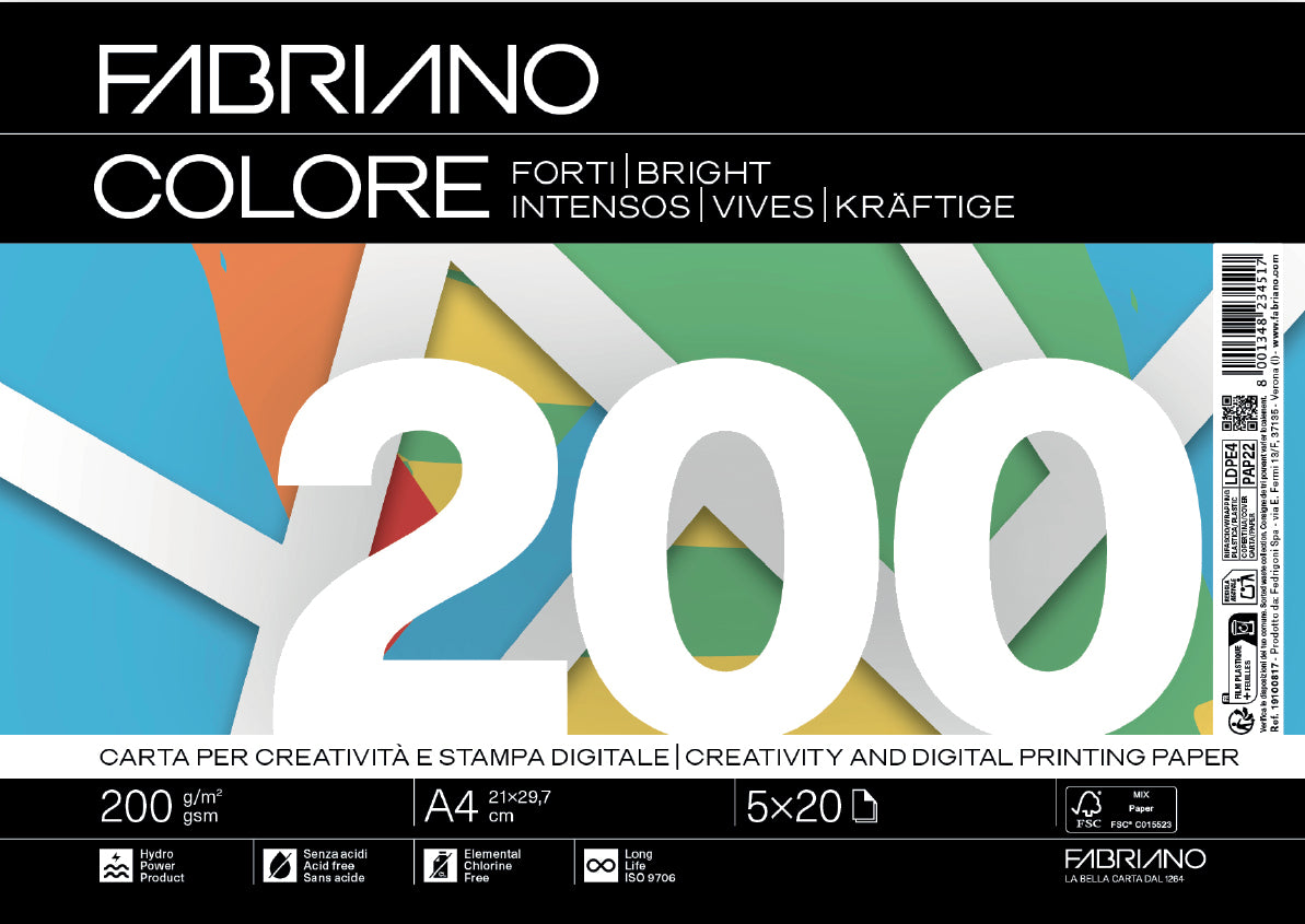 Fabriano Colore Mix Forti A4 200g