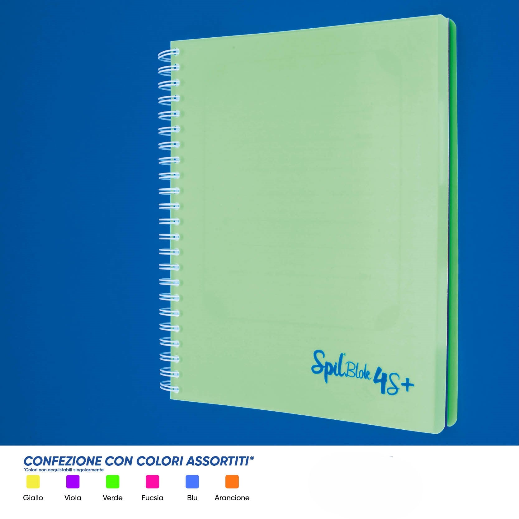 QUADERNO SPIRALATO MAXI A4 SPIL SPILBLOK4S+ FLUO