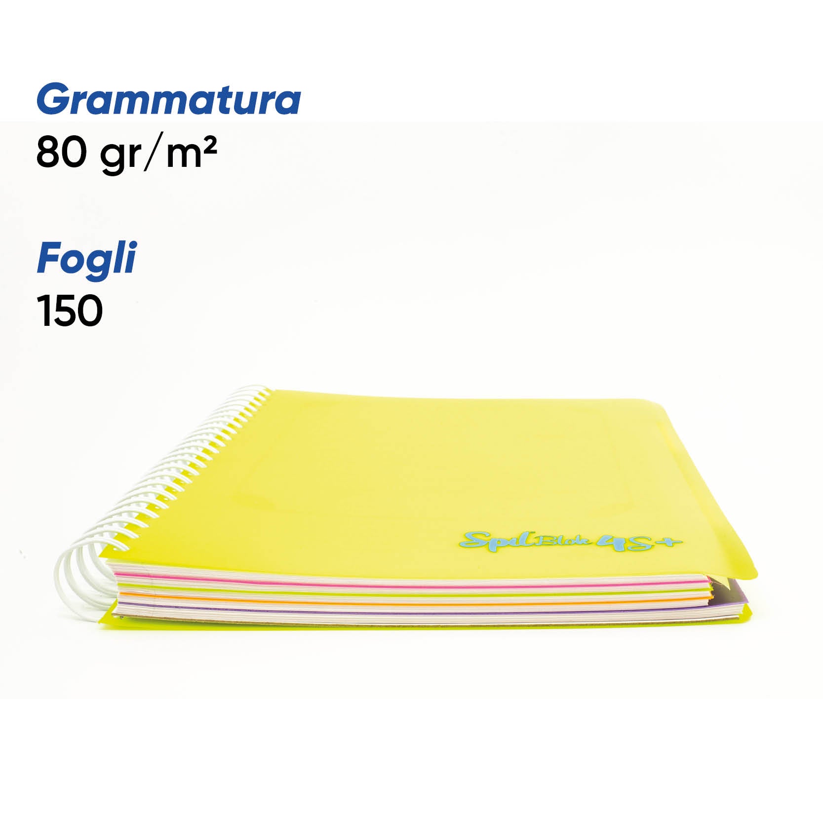 QUADERNO SPIRALATO MAXI A4 SPIL SPILBLOK4S+ FLUO