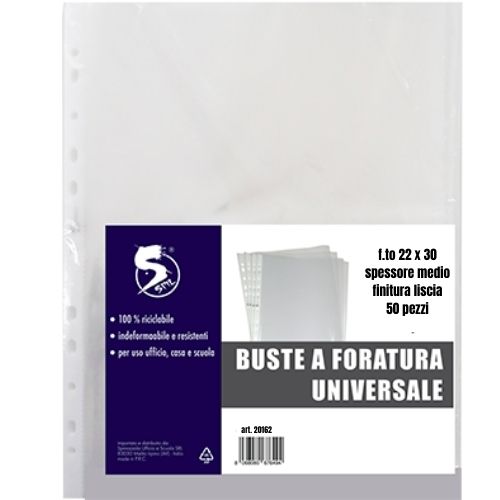 BUSTA FORATA SPIL 10 MICRON 22 x 30 conf. 50 pz.