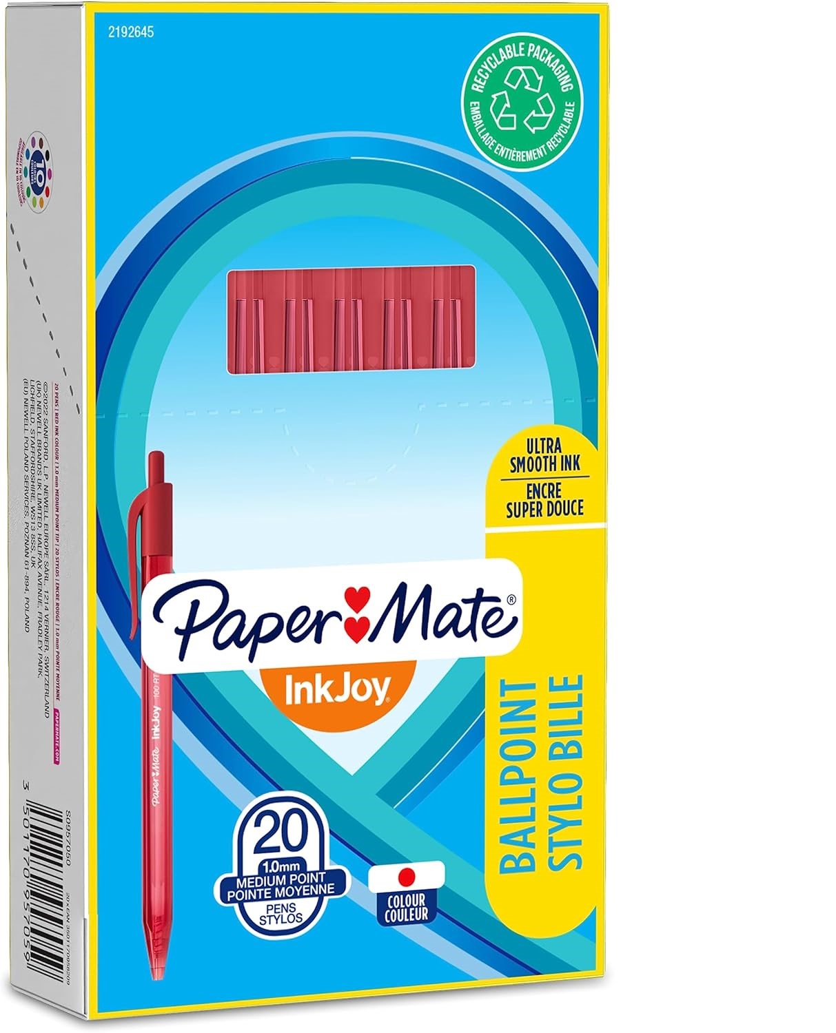 Paper Mate InkJoy 100 RT Punta Media 1 0mm Rosso