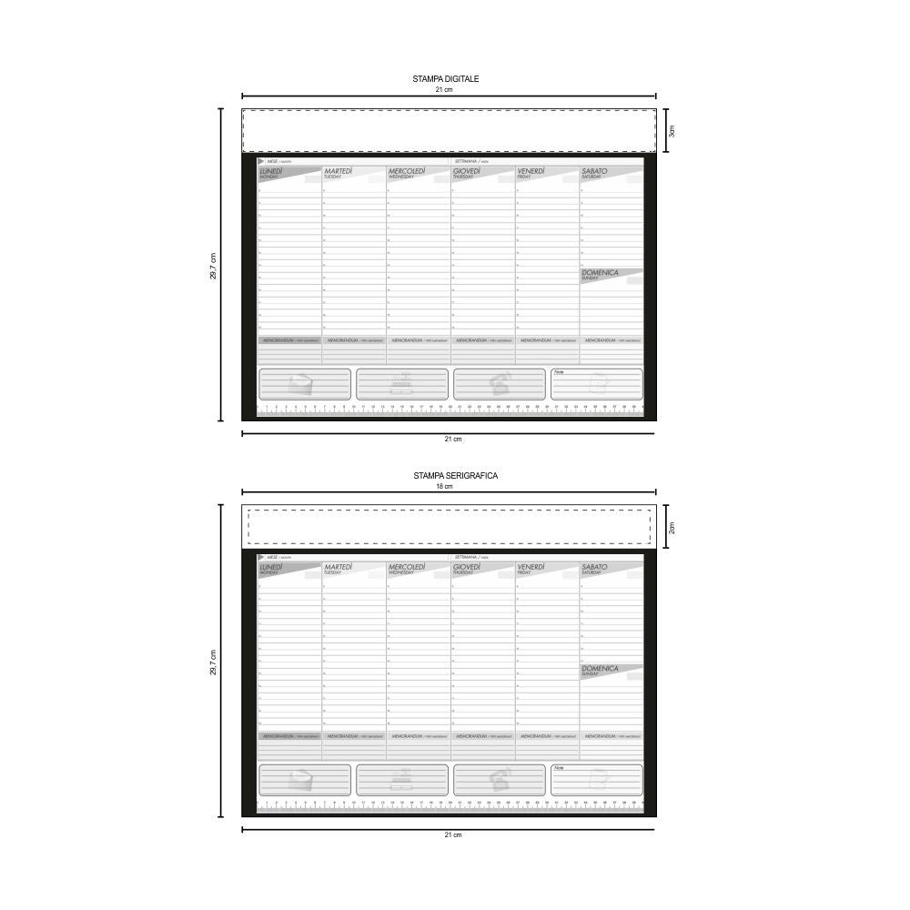 PLANNING DA TAVOLO BIANCO BIANCO FORMATO A4