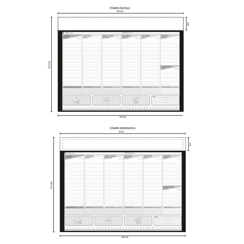 PLANNING DA TAVOLO BIANCO BIANCO FORMATO A3