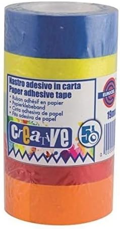 CF 5 nastri adesivi in carta 19 mm x 10 mt colori assortiti