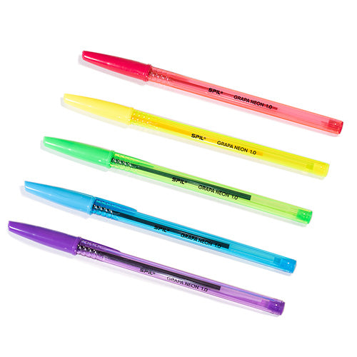 PENNA SFERA SPIL GRAPA NEON ASSORTITI 1.0 MM CONF. 6 PZ