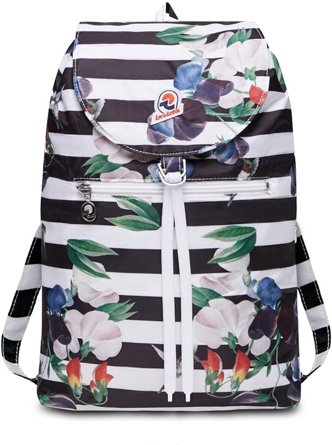 ZAINO MINISAC GRAPHIC PACKABLE NERO E FIORI