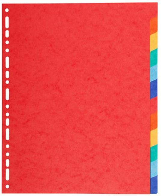 DIVISORI NEUTRI 12 TASTI CARTONCINO RICICLATO COLORI VIVACI