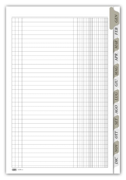 REGISTRO SCADENZARIO GENNAIO/DICEMBRE - 8 PAGINE/MESE