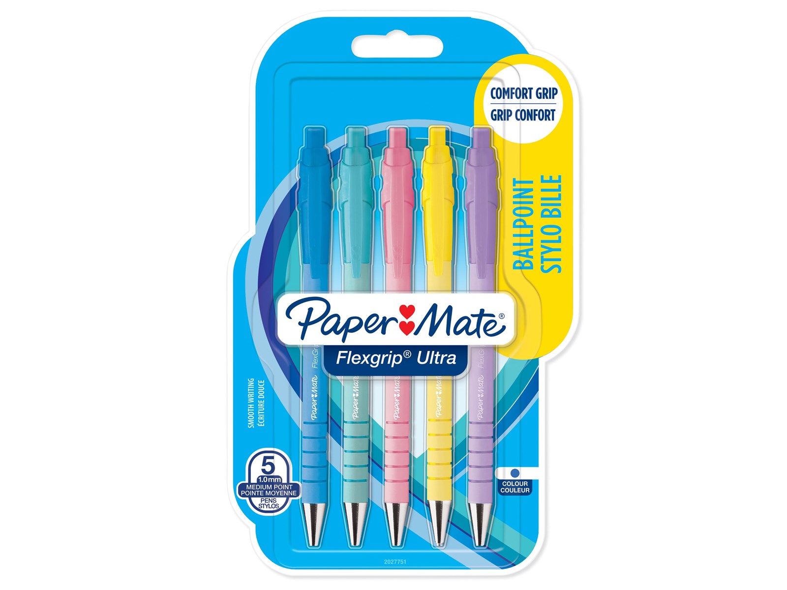 PENNE PAPERMATE FLEXGRIP ULTRA PASTEL BLISTER 5PZ