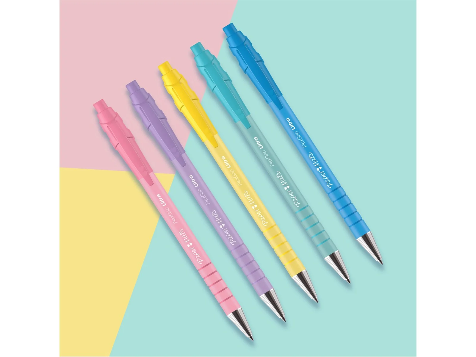 PENNE PAPERMATE FLEXGRIP ULTRA PASTEL BLISTER 5PZ