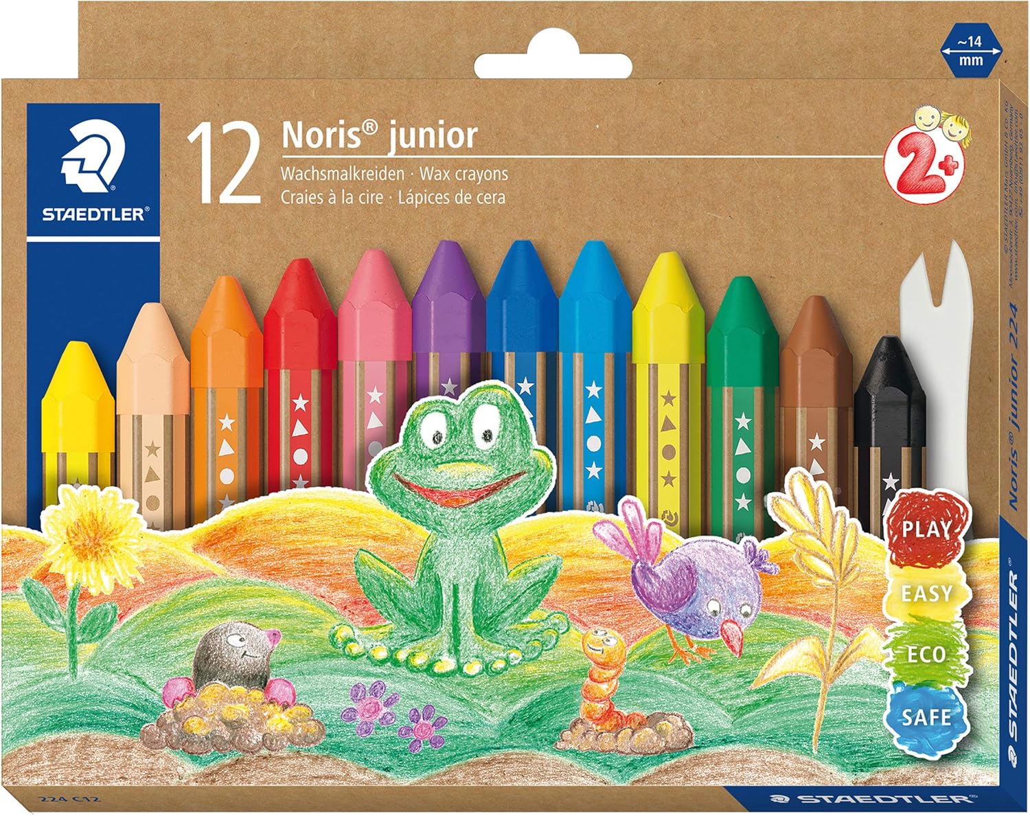 STAEDTLER Pastello a cera Noris jun 12pz colori assortiti