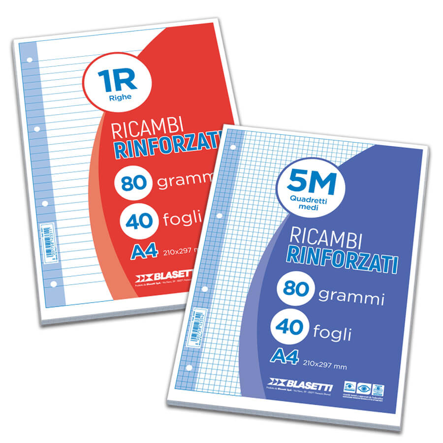 RICAMBI RINFORZATI IN PVC 80GR CF 40 FOGLI 10MM