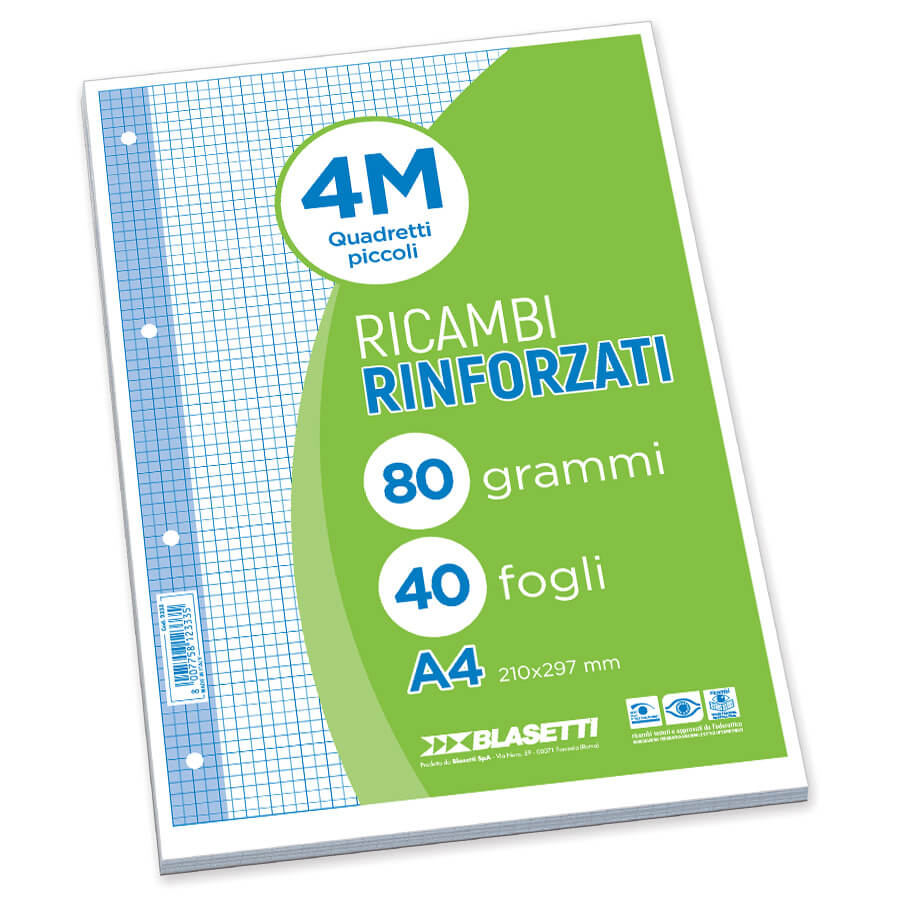 RICAMBI RINFORZATI IN PVC 80GR CF 40 FOGLI 10MM