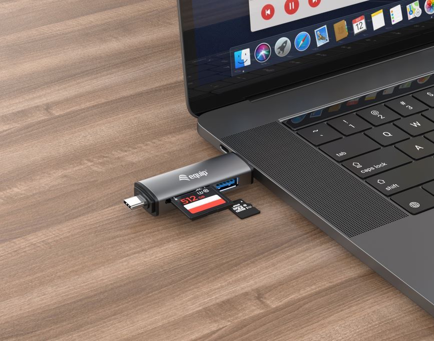 LETTORE DI SCHEDE CON HUB USB 3.0 ALL IN ONE OTG EQUIP