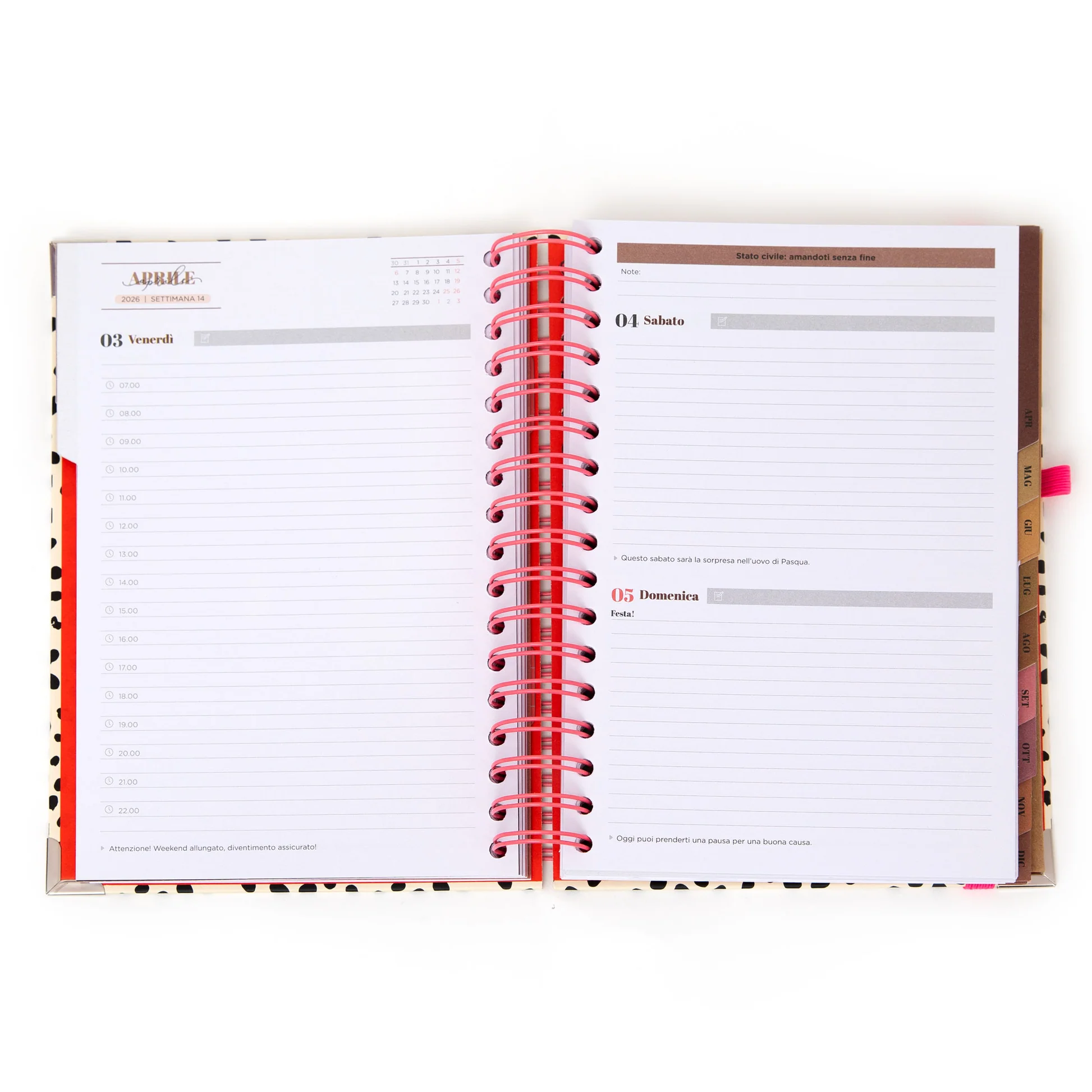 Agenda Office 2026 Giornaliera - Qui e ora