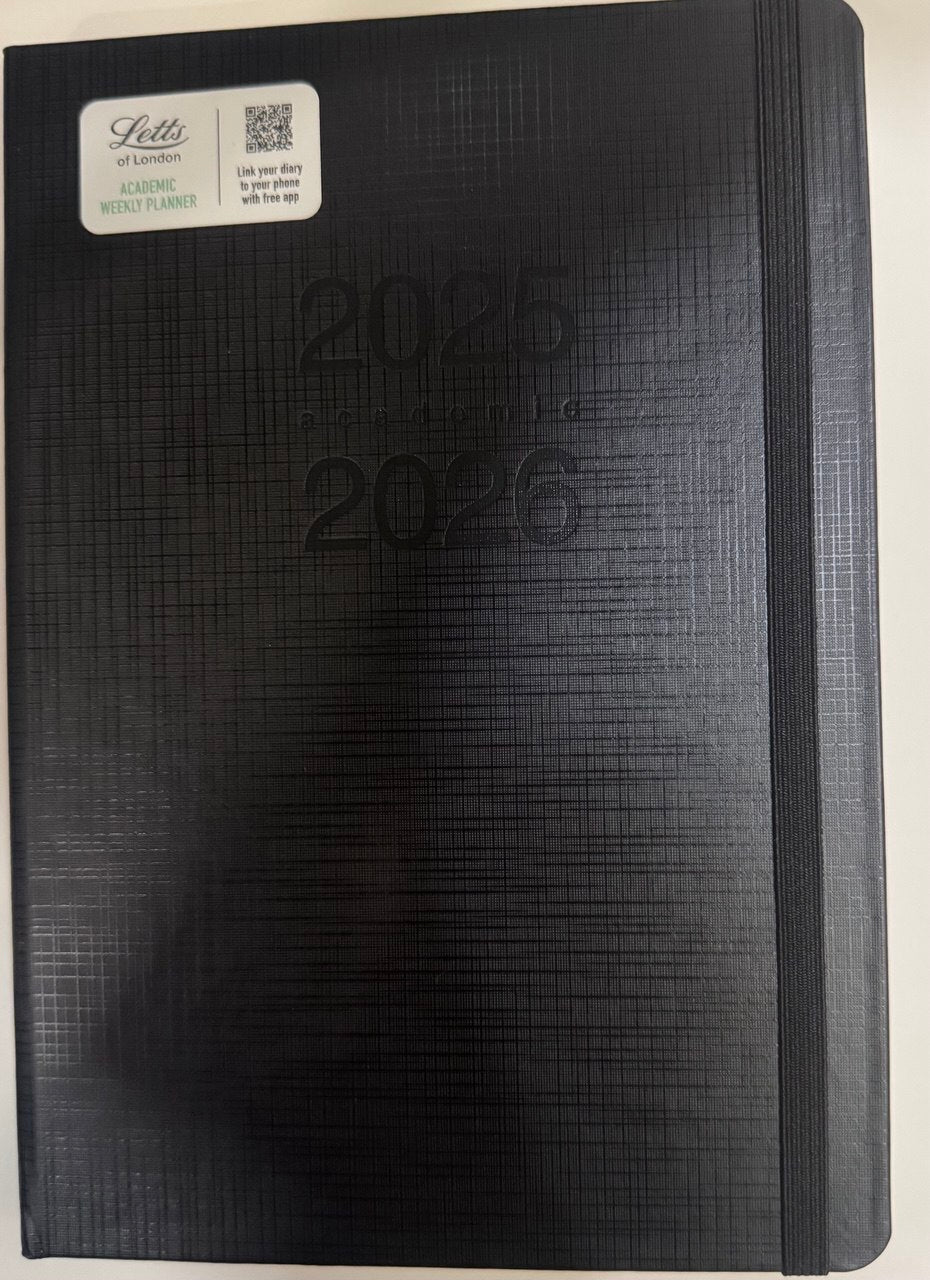 Letts of London Memo - Accademic Weekly 25/26 A5 - Nero