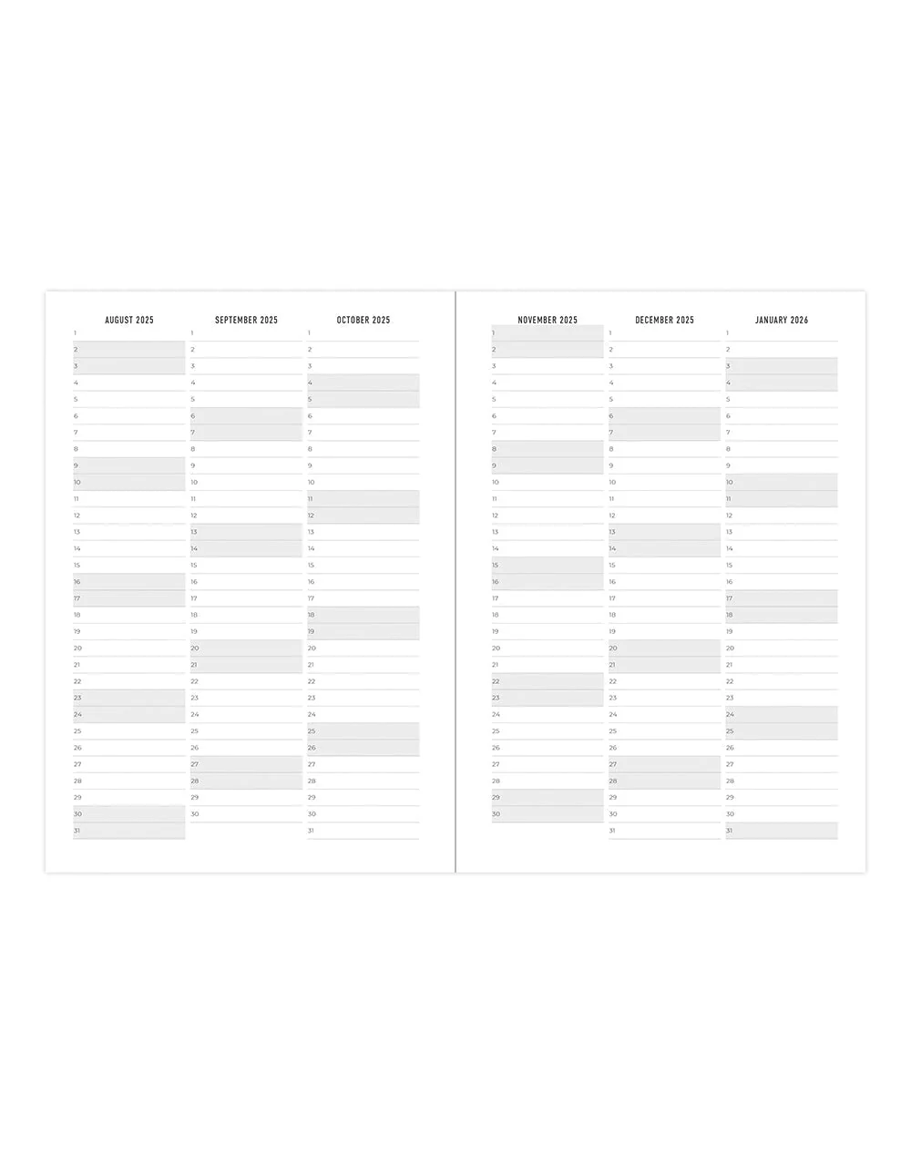 Letts of London Memo - Accademic Weekly 25/26 A5 - Nero