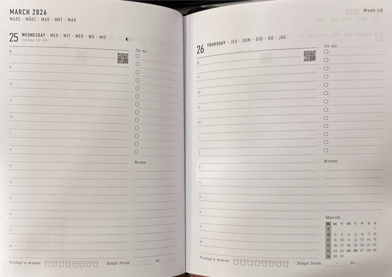 Agenda giornaliera Milano 2026 A5 - Blu