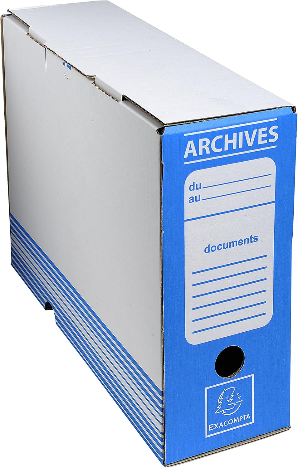 CF. DA 10 Scatola archivio dorso 100 cartone ond 25x34cm BLU