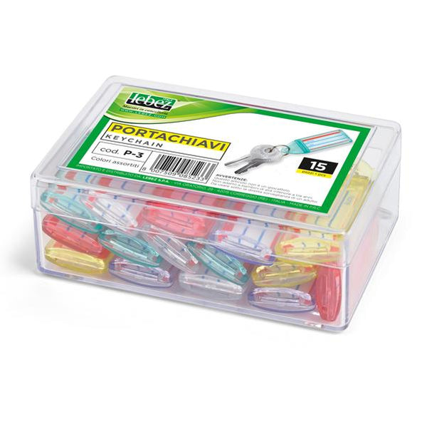Targhette portachiavi - colori assortiti - Lebez - conf. 15