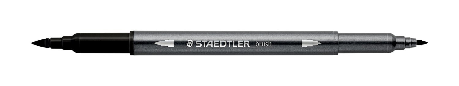 STAEDTLER PENNA BRUSH ACQUARELLABILE 2 PUNTE COL.NERO