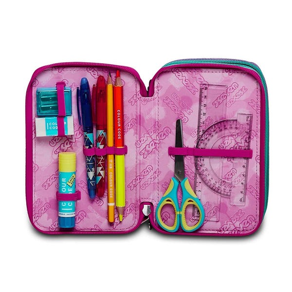 Astuccio 3 Zip Seven Fluo String Girl