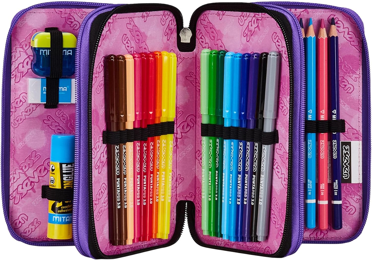 ASTUCCIO Seven® 3 ZIP PURPLE SPOT