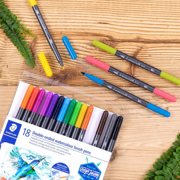 Staedtler - Pennarello Acquerello 2 Punte - 18 Col.Assortiti