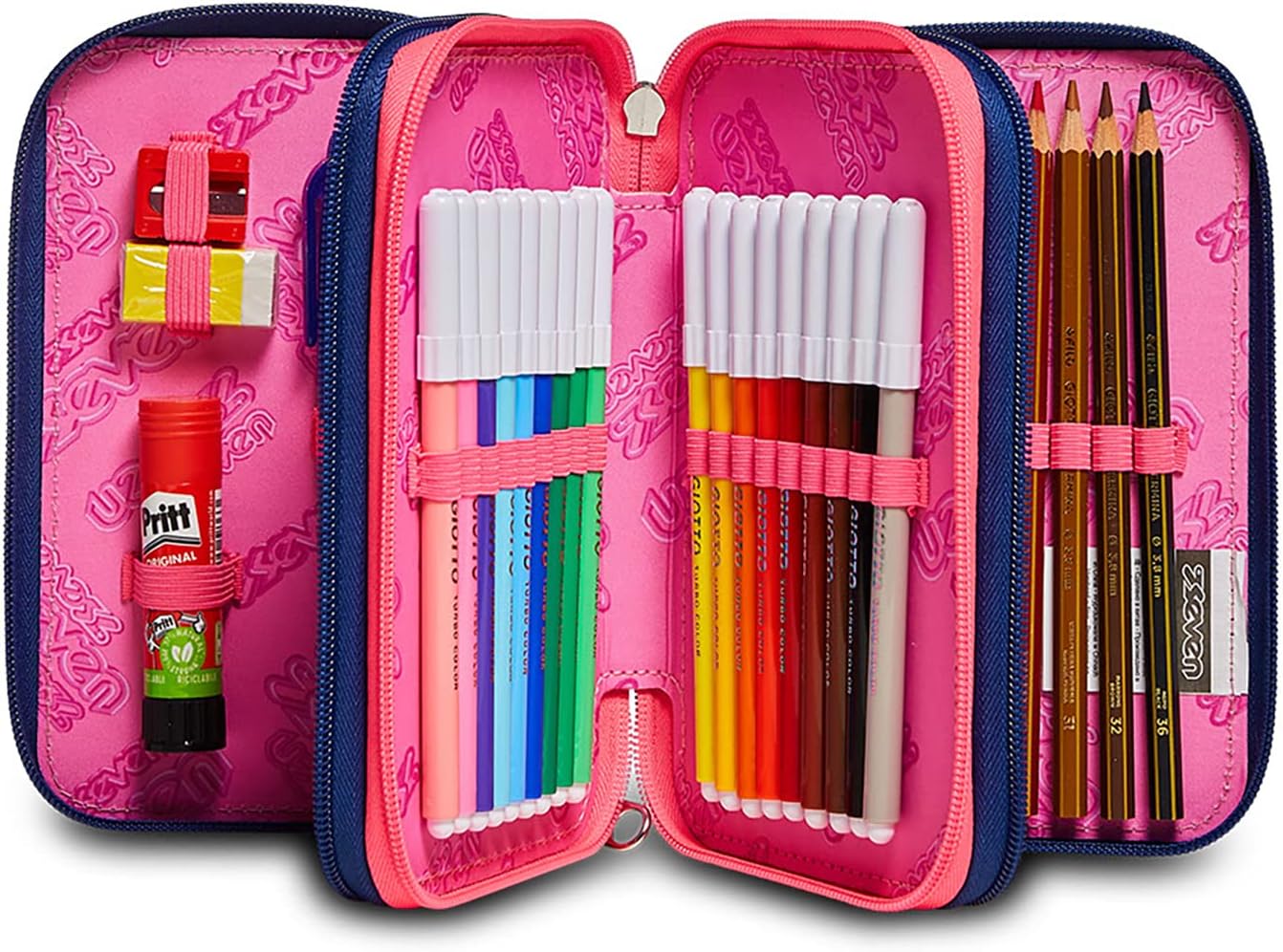 Astuccio 3 Zip Seven ROCK ON Girl