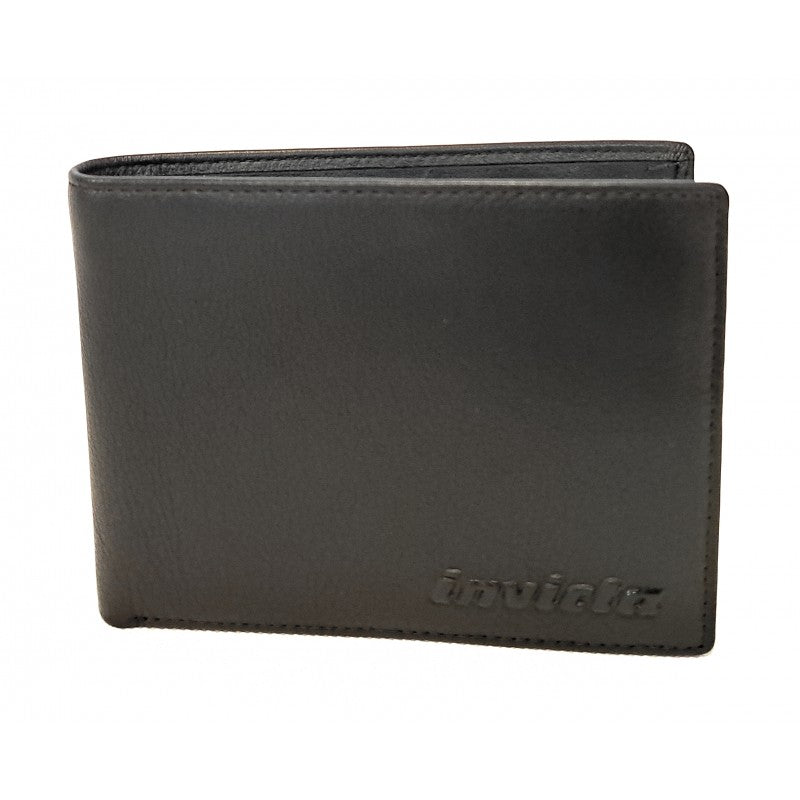 PORTAFOGLIO IN PELLE CON PORTAMONETE UOMO INVICTA NERO