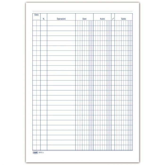 Registro Dare/Avere/Saldo - 100 pagine - 24x17 cm