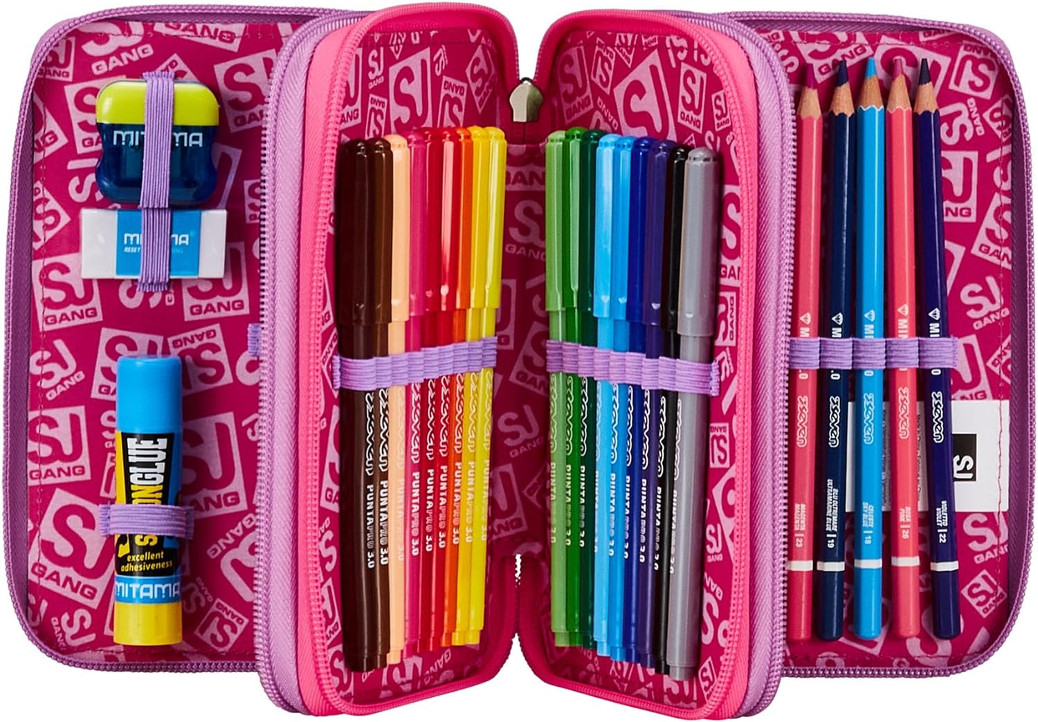 ASTUCCIO 3 ZIP COLORFUL PANDA