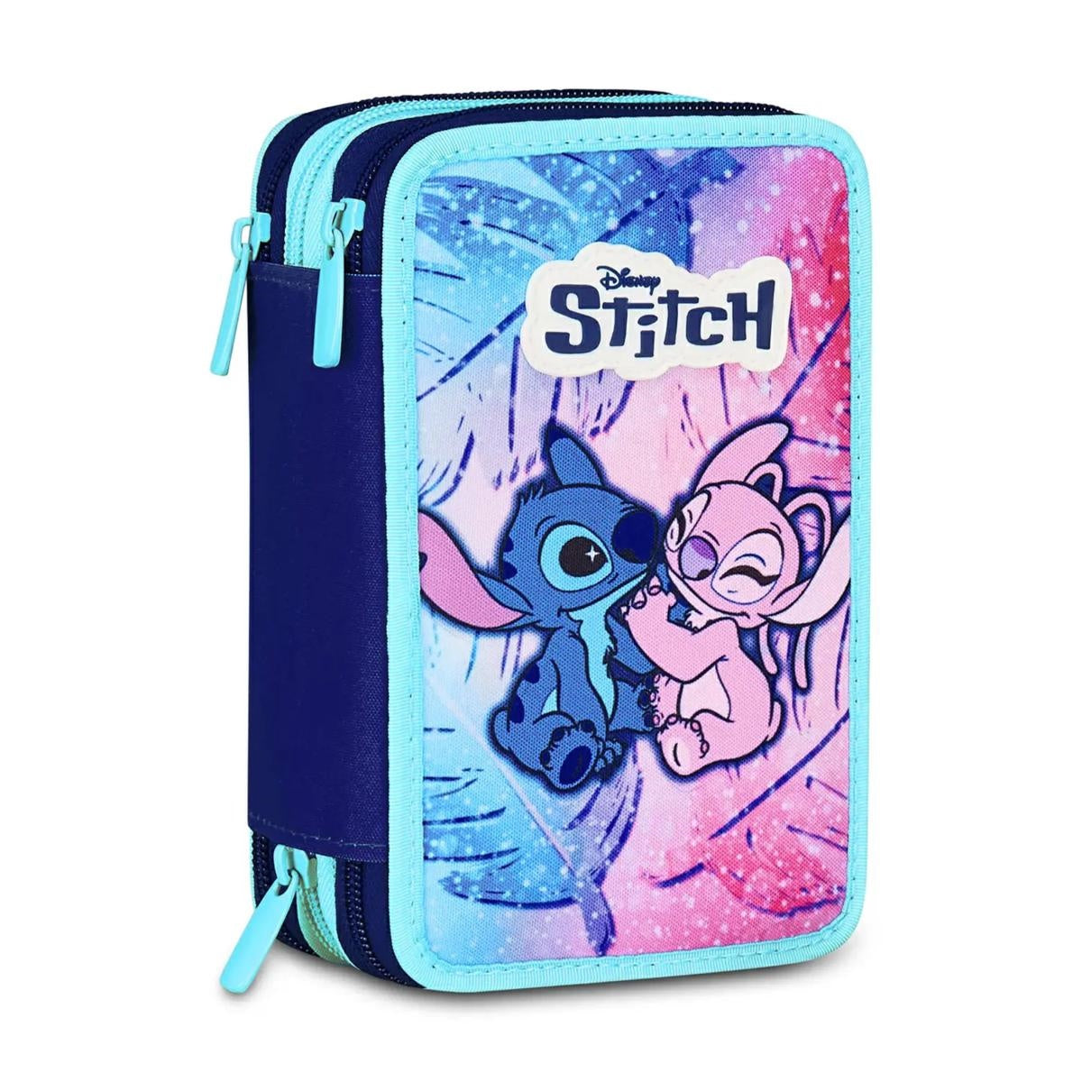 Seven - Astuccio 3 Zip - Lilo & Stitch Cute And Fluffy