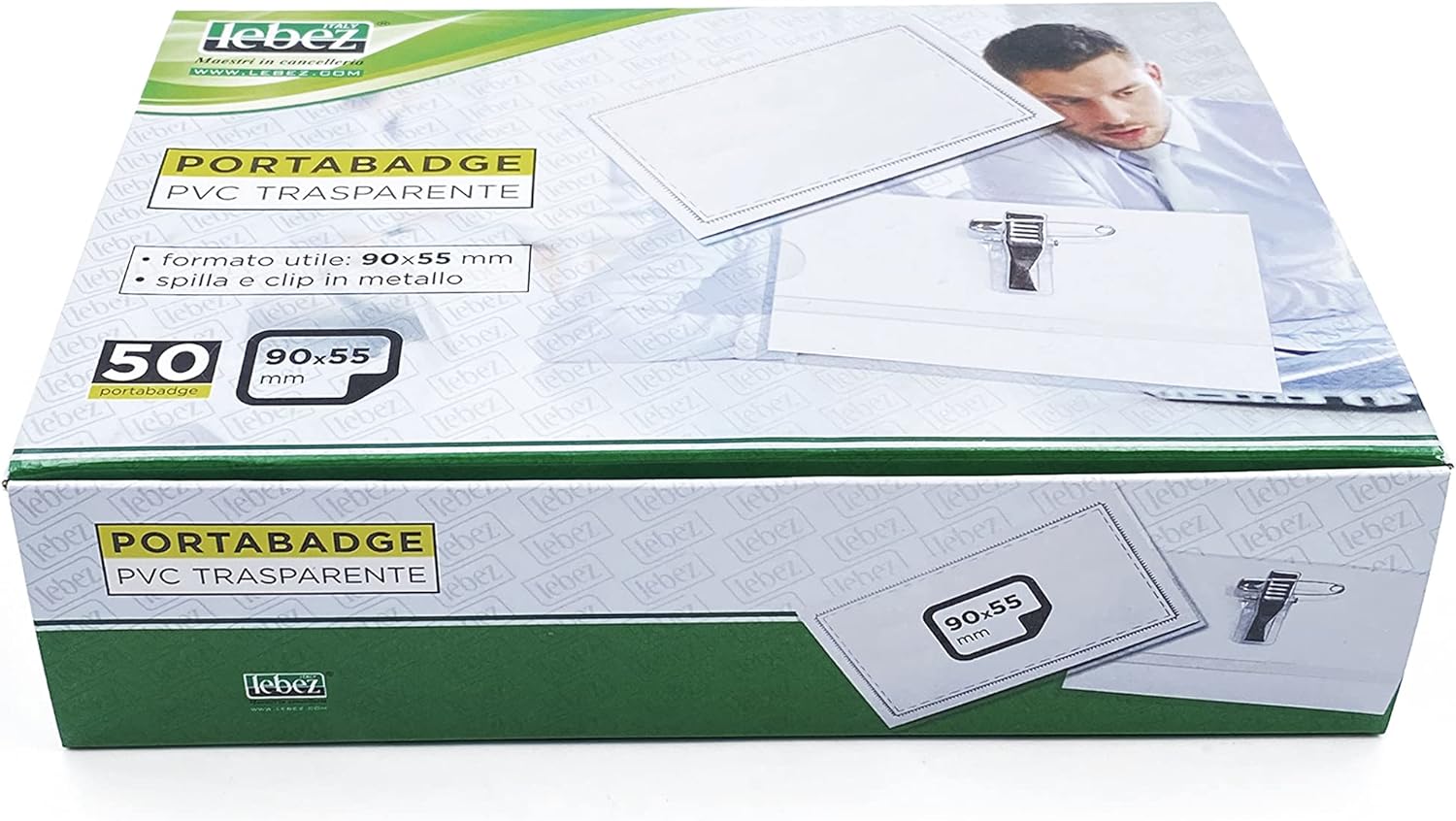 Portabadge 90 x 55 mm lebez in conf. da 50 pezzi
