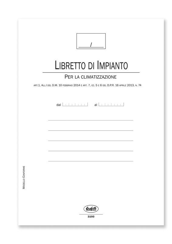 Libretto di impianto per la climatizzazione est./inv. 44 pag