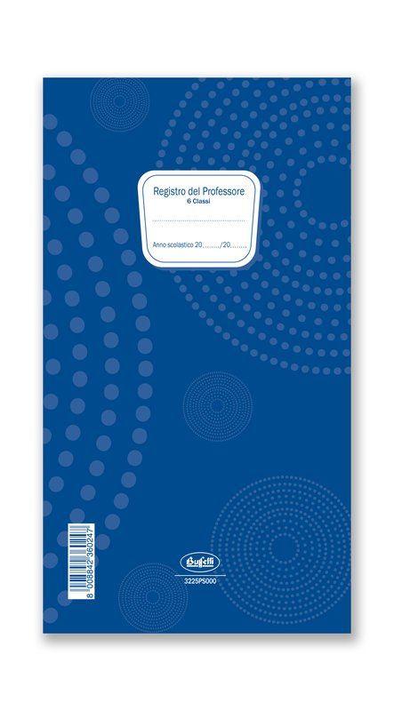 REGISTRO DEL PROFESSORE A 6 CLASSI - 84 PAGINE - 31X17 CM