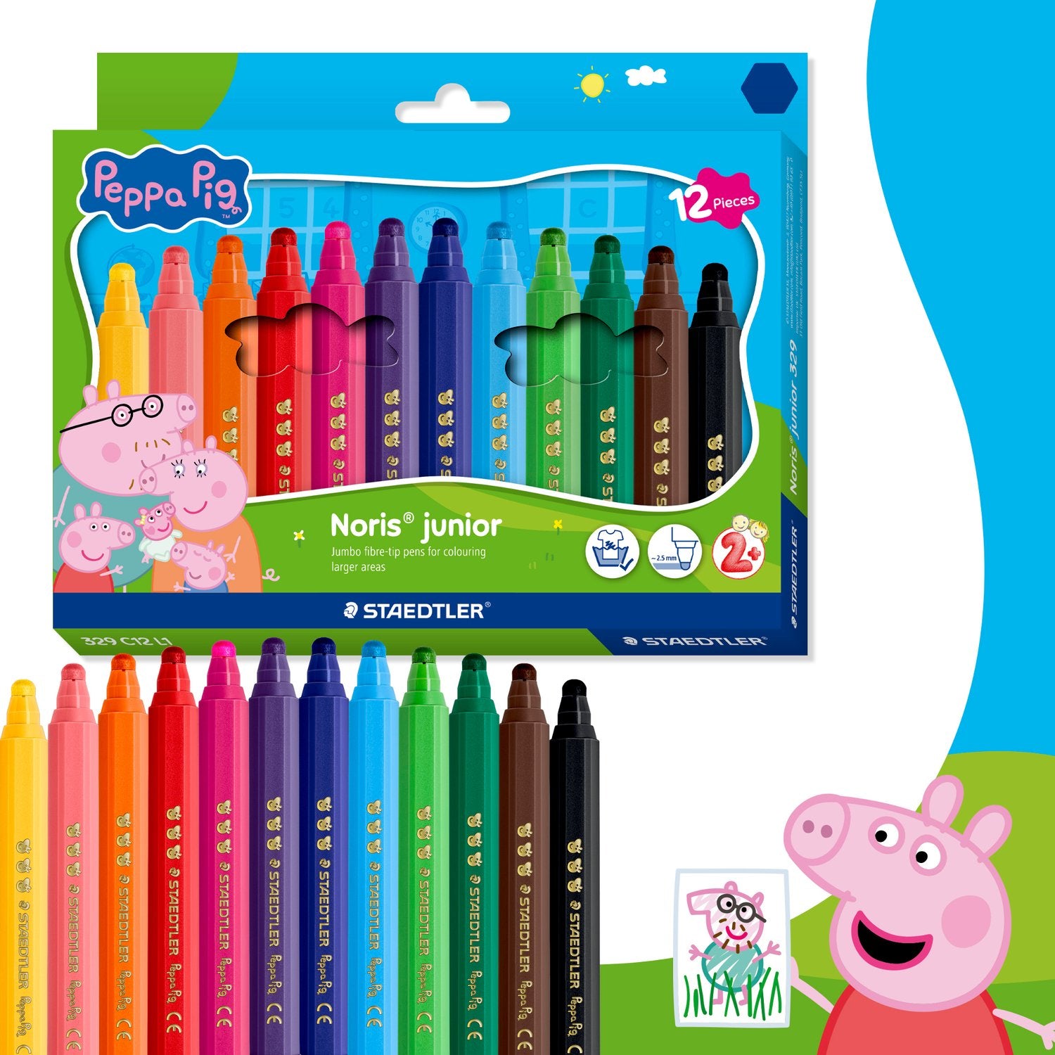 12 Pennarelli Noris® junior for Peppa Pig