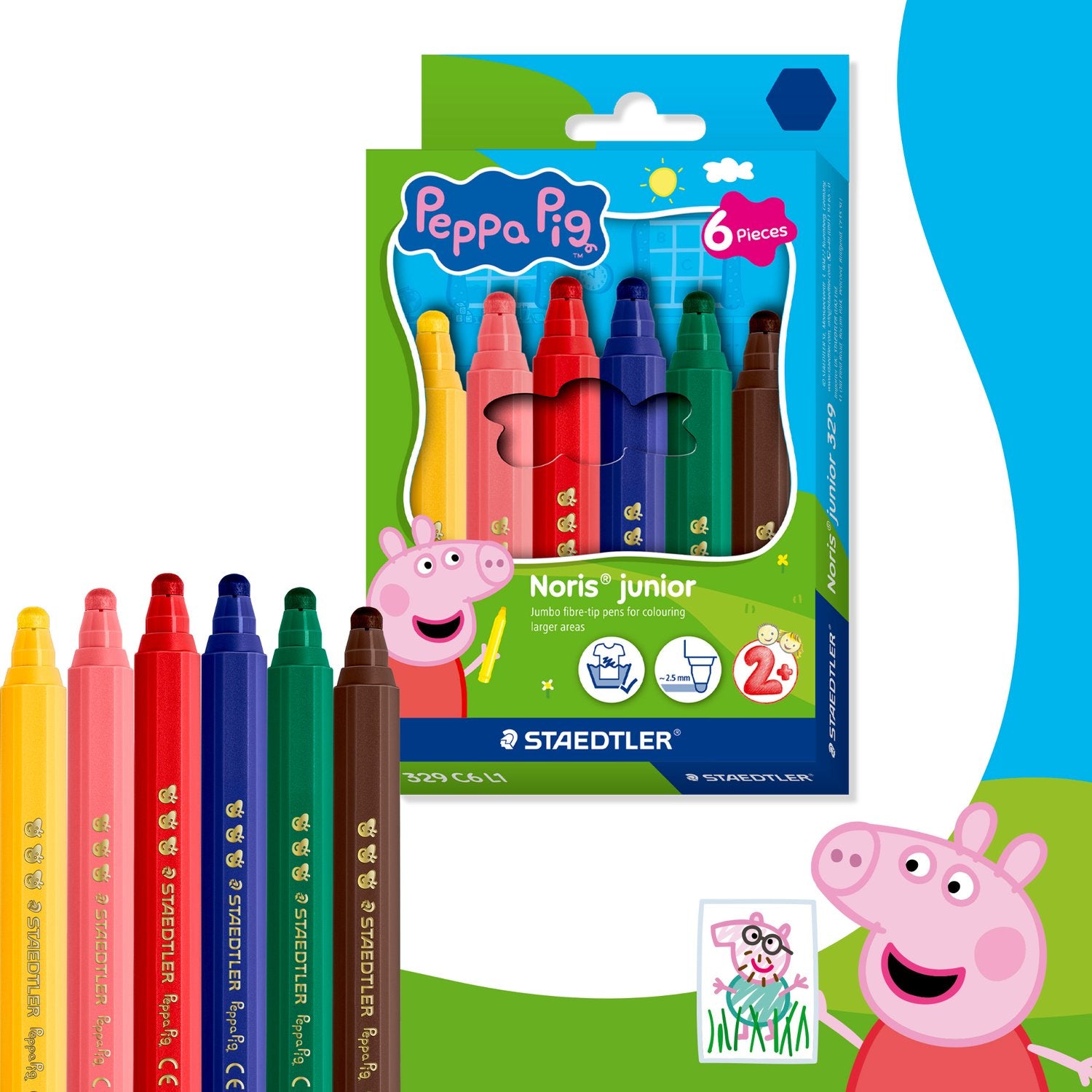 Noris® junior for Peppa Pig - Cf. 6 Pennarelli