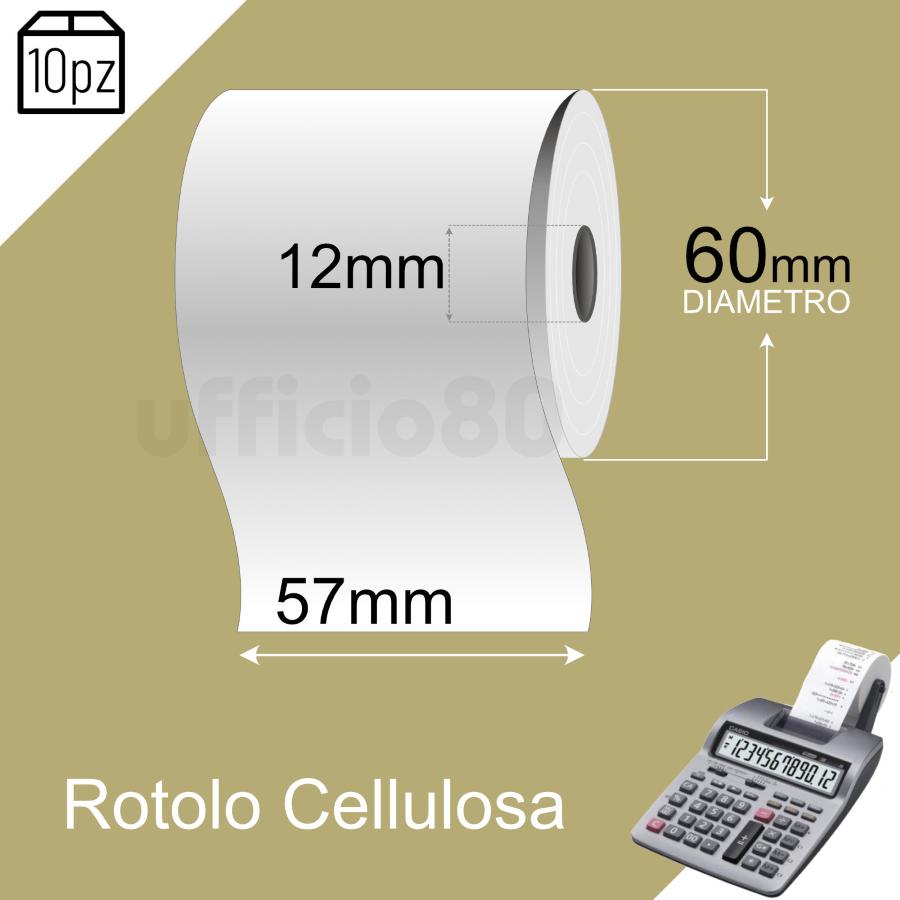 CF10 PZ rotoli calcolatrice in carta semplice MM 57 D 60 F12