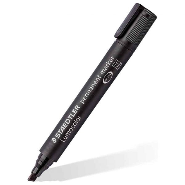 Lumocolor®350 Marcatore con punta a scalpello nero cf. 10 pz