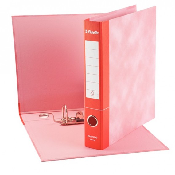 Registratori in cartone c/custodia ESSENTIALS ROSSO DORSO 5