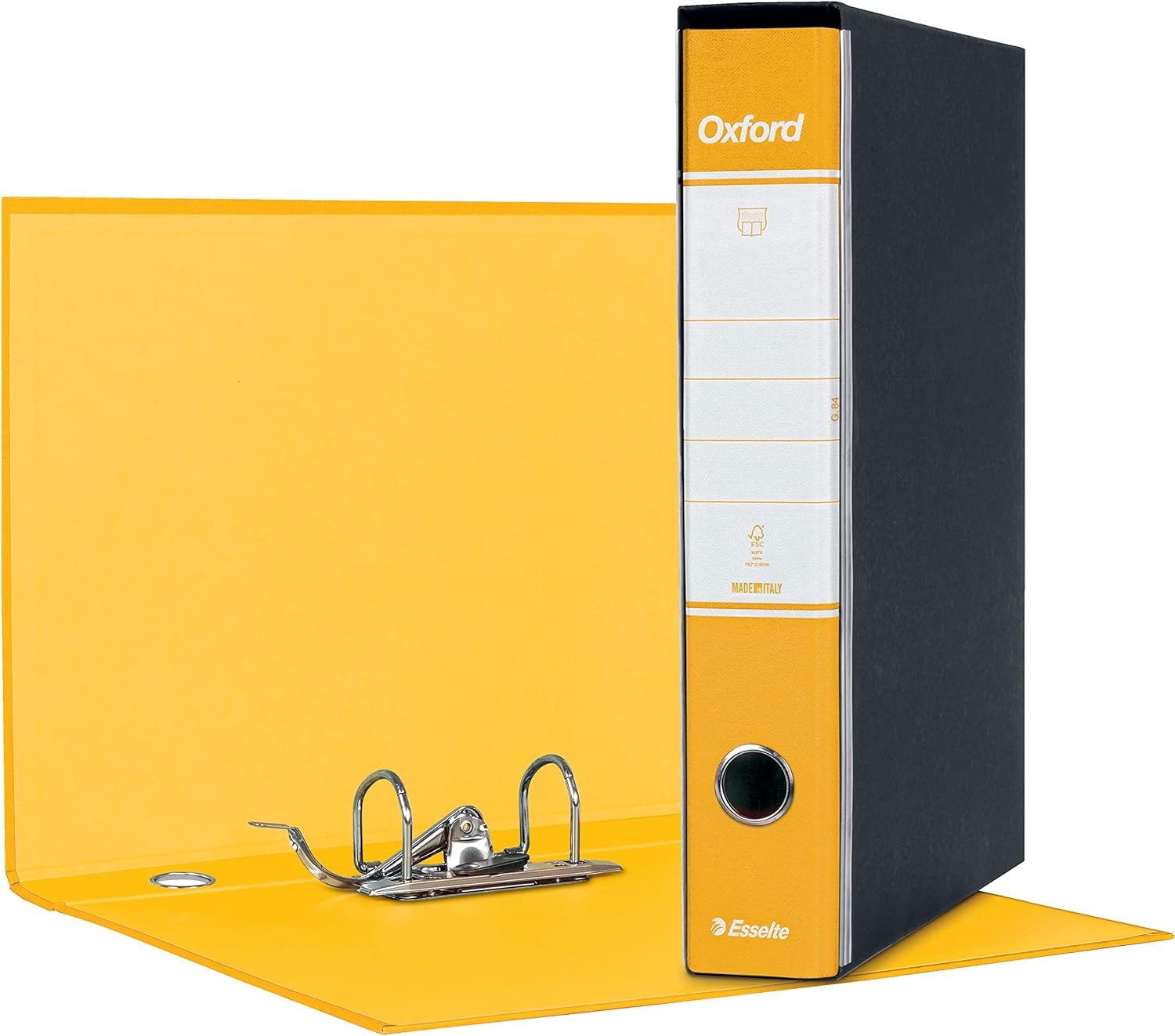 Registratori in cartone con custodia OXFORD GIALLO DORSO 5