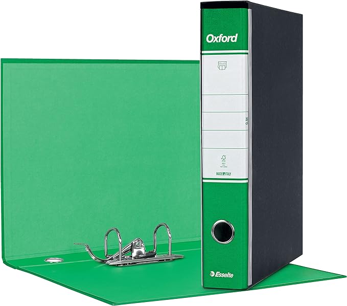 Registratori in cartone con custodia OXFORD VERDE DORSO 5
