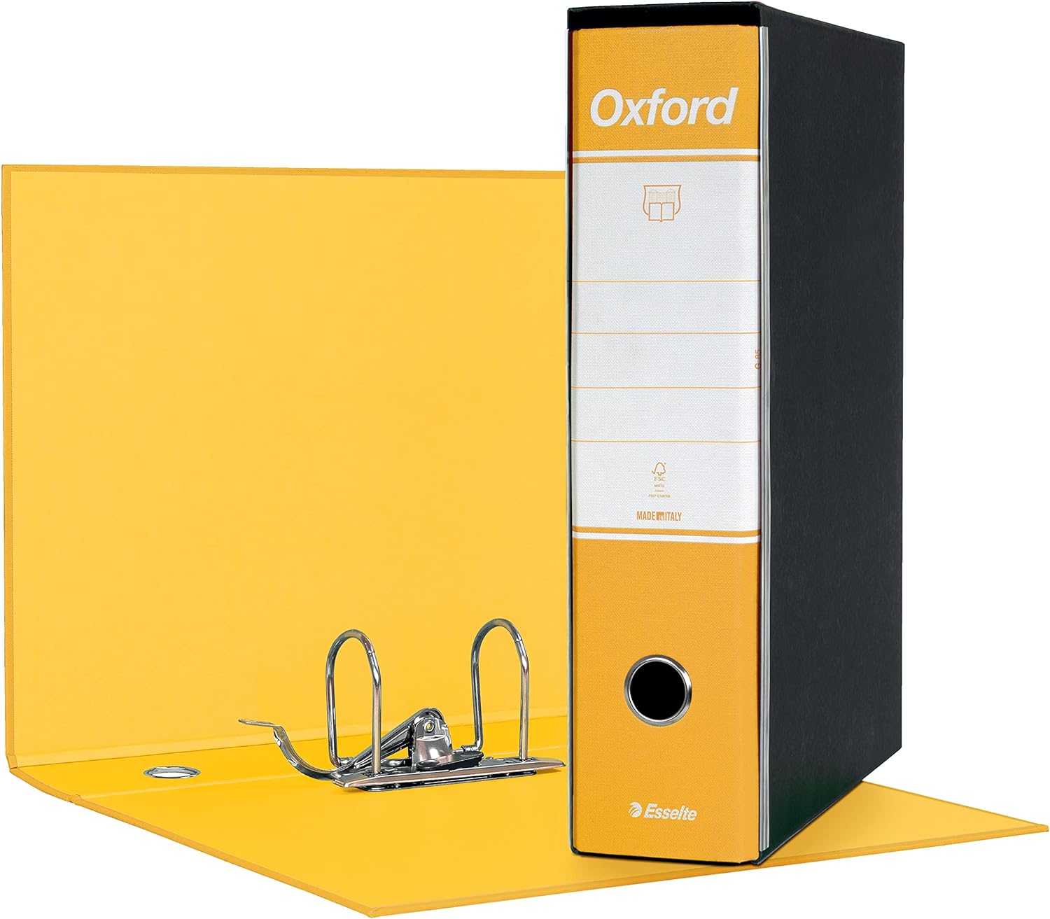 Registratori in cartone con custodia OXFORD GIALLO DORSO 8