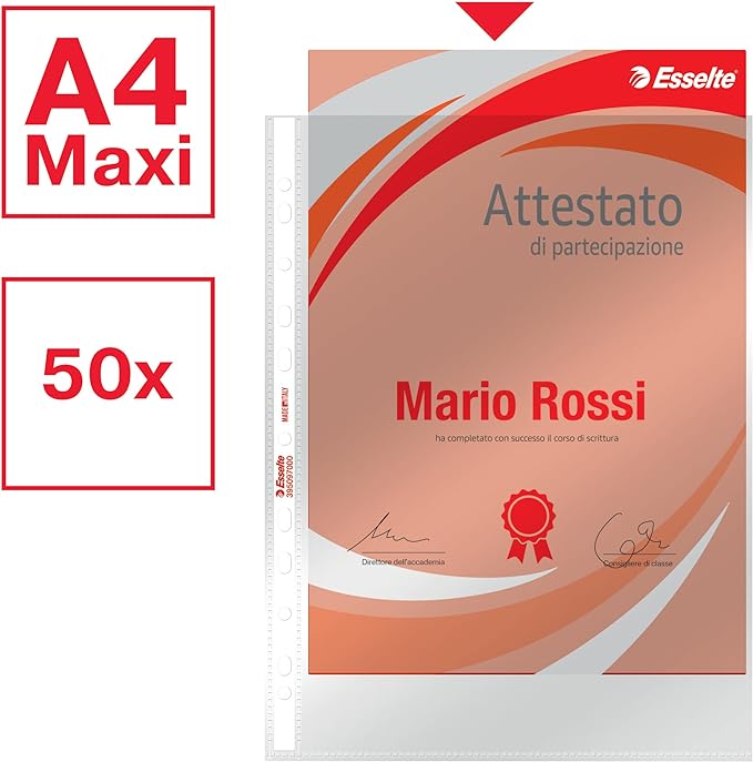 N. 900 Buste perforate OFFICE - PPL lucido - f.to 22 x 30 cm