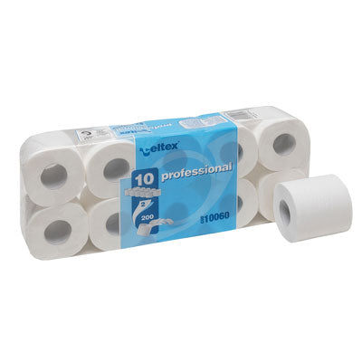 CARTA IGIENICA PURA CELLULOSA DUE VELI 200 STRAPPI CF 10