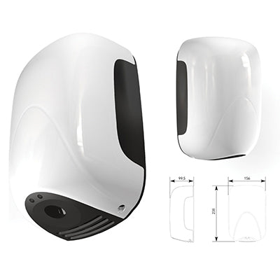 Asciugamani elettrico da muro mini jet 900w col. bianco