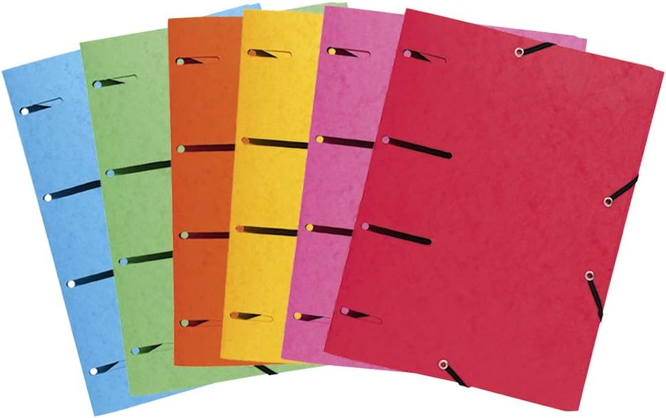 CARTELLA FORATA 3 LEMBI CON ELASTICI A4 - COLORI ASSORTITI