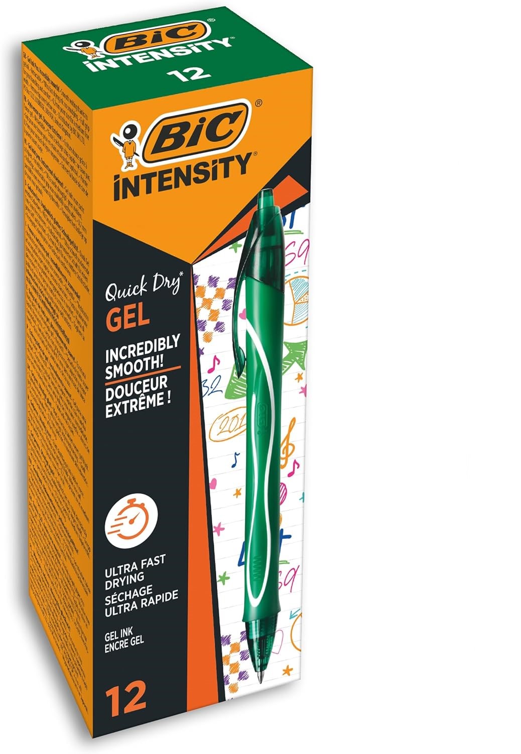 CF 12 PZ PENNA BIC GEL-OCITY QUICK-DRY 0.7 MM VERDE