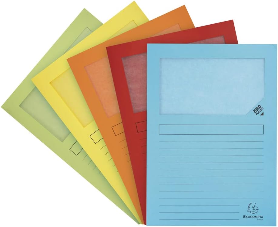 CONFEZIONE DA 50 CARTELLE A SOFFIETTO CON FINESTRA